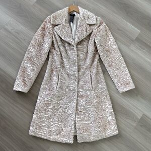 Vintage Bebe Y2K Light Pink Faux Fur Coat XS
